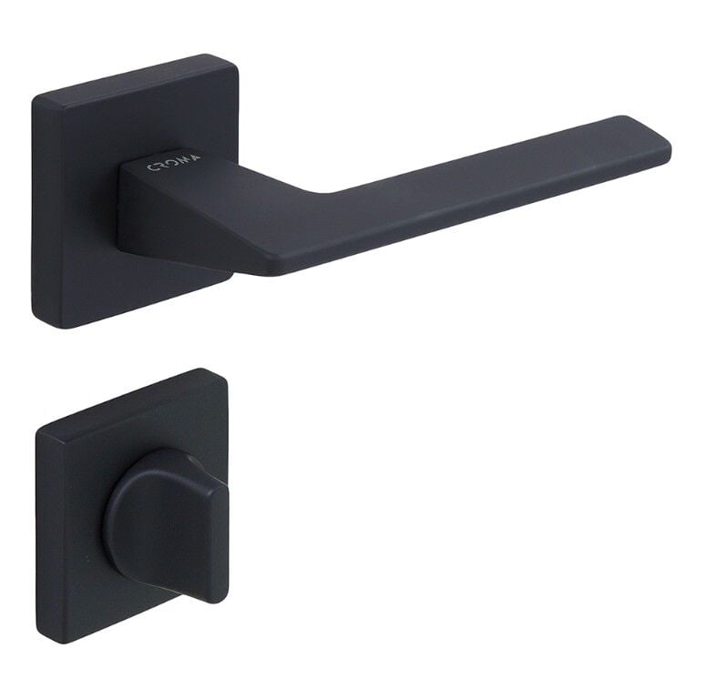 Croma Via-S Kapı Kolu Seti WC Siyah Mat