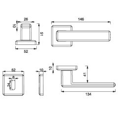 CARLI Kapı Kolu Seti Oda Krom Parlak