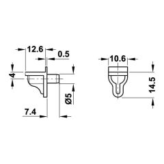 Hafele Raf Pimi Plastik 5mm 80kg (100 Adet), Beyaz