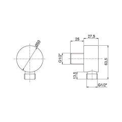 Hafele Raındrop  R Duş Çıkış Dirseği Krom Parlak