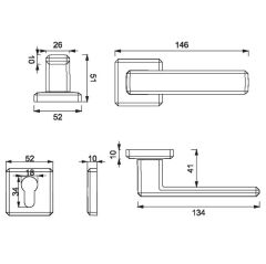 CARLI Kapı Kolu Seti Yale Antrasit Satine