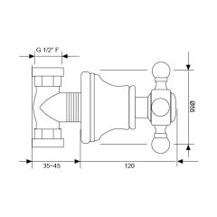 Hafele Beatrix Chrome Ank.Stop Valf,Kr.Par.