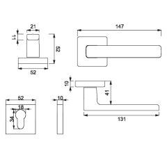 LETA Kapı Kolu Seti Yale Antrasit Satine