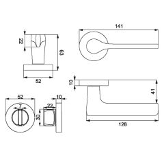 Croma Irus Kapı Kolu Seti WC Inox