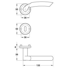 Hafele Kapı Kolu Seti Lola Oda Mat Paslanmaz Çelik