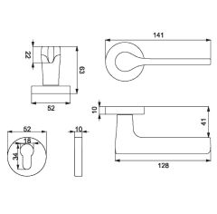 Croma Irus Kapı Kolu Seti Yale Siyah Mat