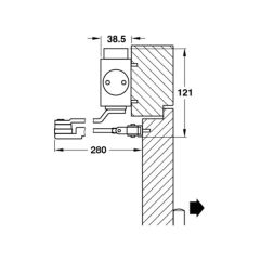 Hafele Dcl 51 Dirsek Kollu Kapı Kapatıcı Mat Siyah En 2-5 Sabitlemeli