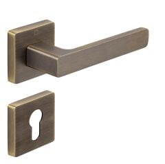 LETA Kapı Kolu Seti Yale Fırçalanmış Antik Pirinç