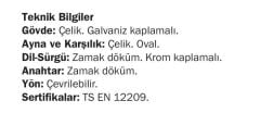 Gömme Kilit Oda Tipi Modern Anahtarlı 45/18mm Nikel Mat