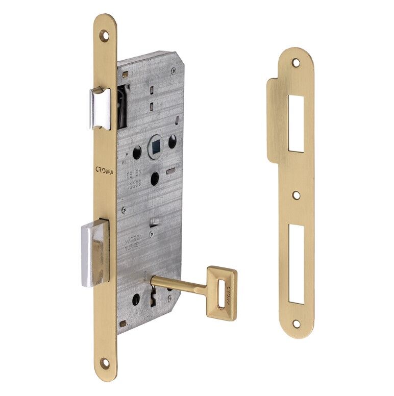 Gömme Kilit Oda Tipi Modern Anahtarlı 45/18mm Pirinç Fırçalanmış