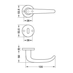 Hafele ERGO-PRO Kol seti (barelli) p.çelik mat