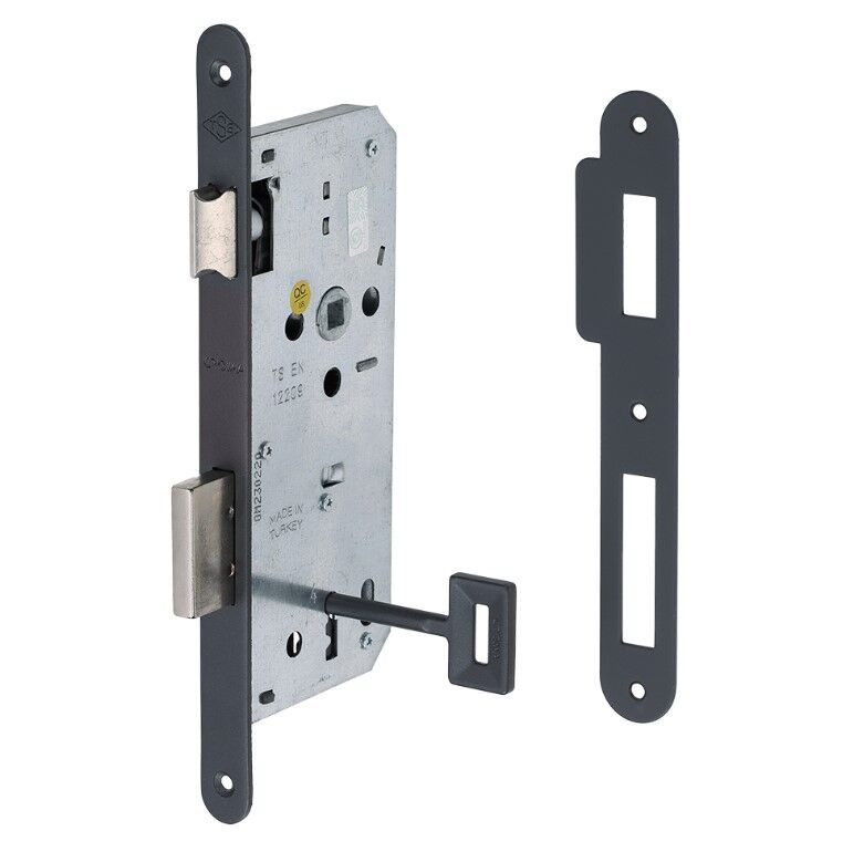 Gömme Kilit Oda Tipi Modern Anahtarlı 45/18mm Antrasit
