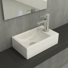 Hafele Banyo Lavabosu Molly II 370x220mm Sağ Parlak Beyaz Renk