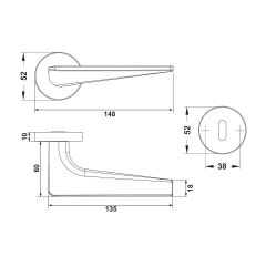 Hafele TIFFANY Kol seti (oda) titanyum