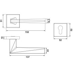Hafele MARCEL Kol seti (barelli) parlak krom
