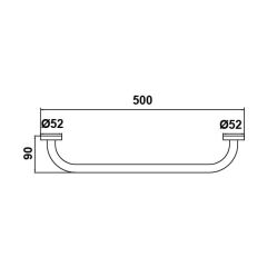 Hafele Düz Tutamak 500mm Parlak Krom Renk