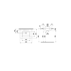 Hafele Banyo Lavabosu Tierra 60 615x475mm Parlak Beyaz Renk