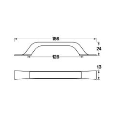 Hafele Mobilya Kulpu Bella 128mm Antrasit