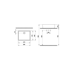 Hafele Banyo Lavabosu Dora 500x400mm Parlak Beyaz Renk