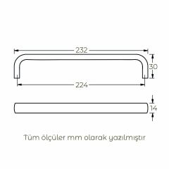 Hafele Mobilya Kulpu Umberto3 224mm Nikel