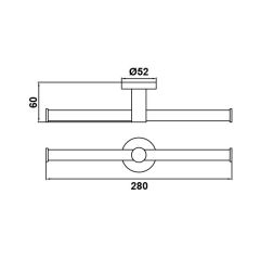 Hafele Tuvalet Kağıtlığı Abstract İkili Duvara Monte Parlak Krom Renk