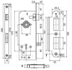 Sessiz Kilit Oda 45/18mm Antrasit Mat