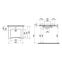 Hafele Banyo Lavabosu Senza 650x560mm Parlak Beyaz Renk