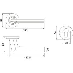 Hafele EDGE Kol seti (barelli) mat siyah