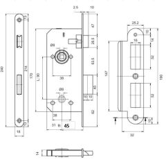 Sessiz Kilit WC 45/18mm Antrasit Mat
