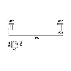 Hafele Uzun Havluluk Abstract Duvara Monte Parlak Krom Renk