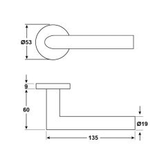 Hafele Kapı Kolu Seti Werner II-M Oda Mat Paslanmaz Çelik (15 Adet)