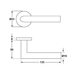 Hafele Kapı Kolu Seti Werner II-M Oda Mat Paslanmaz Çelik (15 Adet)