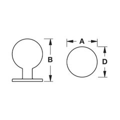 Hafele Düğme Kulp Pearl Jr. 18mm Mat Siyah