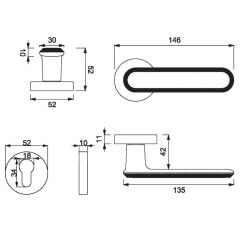 NOLA Kapı Kolu Seti Yale Antrasit Satine