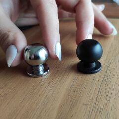 Hafele Düğme Kulp Pearl Jr. 18mm Mat Siyah