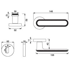 NOLA Kapı Kolu Seti Oda Antrasit Satine