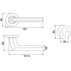 Hafele EDGE Kol seti (barelli) pas.çel.renkli