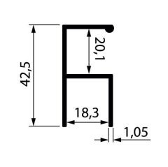 Hafele Profil Kulp Flong 2500mm Alüminyum Mat