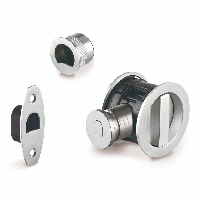 Kayar Kapı Kilit Seti WC Tipi Mat Krom Renk