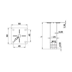 Hafele Mobilya Ayağı Kub 25 Ral9006 150mm Beyaz Renk