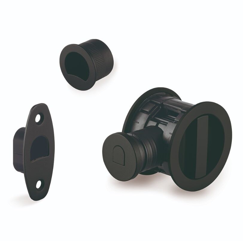 Kayar Kapı Kilit Seti WC Tipi Siyah Mat