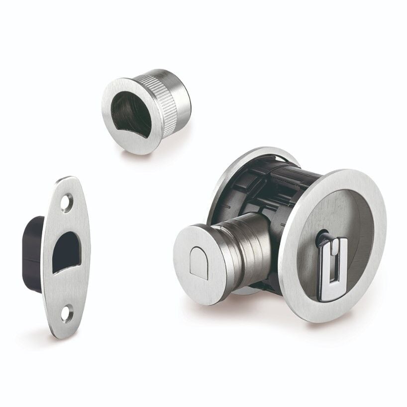 Kayar Kapı Kilit Seti Anahtarlı Mat Krom Renk