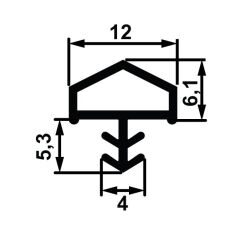 Hafele F05 Ortadan Basan Çatı Tipi Kapı Fitili 12mm, Meşe Renk 100 Metre