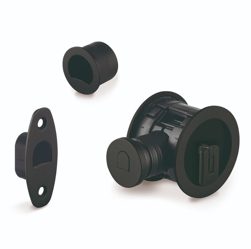 Kayar Kapı Kilit Seti Anahtarlı Siyah Mat