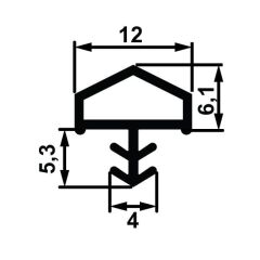 Hafele F05 Ortadan Basan Çatı Tipi Kapı Fitili 12mm, Bej Renk 100 Metre