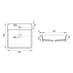 Hafele Banyo Lavabosu Bonita SB 450x450mm Mat Vizon Renk