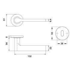 Hafele CLE Kol seti (oda) p.çelik mat
