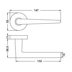 Hafele Kapı Kolu Seti Polly II WC Mat Nikel (50 Adet)