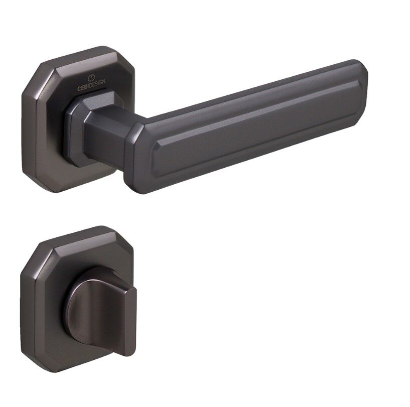 KING Kapı Kolu Seti WC Antrasit Satine