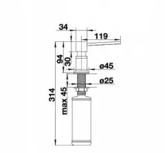 Blanco LATO Sıvı Sabunluk / Mat Siyah
